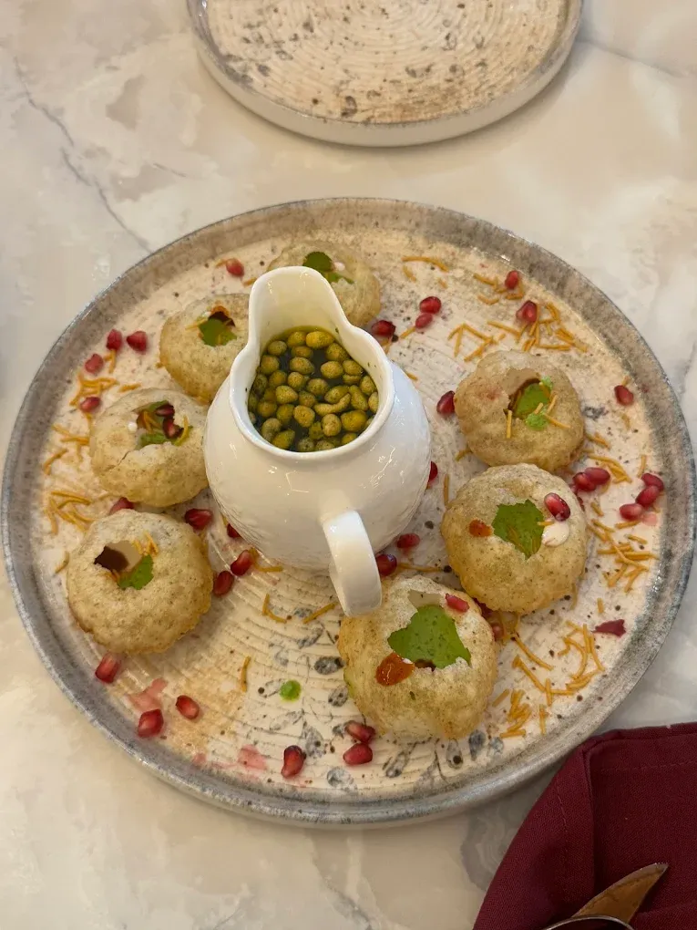 Golgappa pani puri — Indian street-food starter at Ghazal Restaurant Edmonton