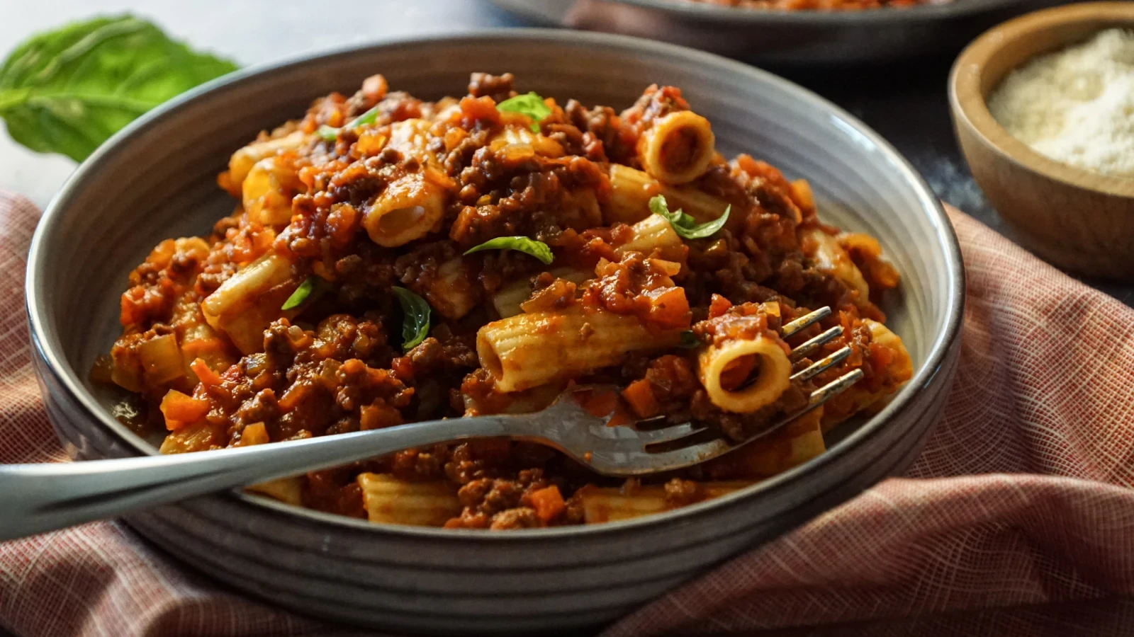 Rosa Beef Bolognese Pasta plated at Ghazal Fine-Dine Restaurant Tamarack Edmonton